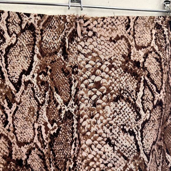 Reformation Jaime Snake Skin Print Mini Skirt in Brown - Picture 6 of 6